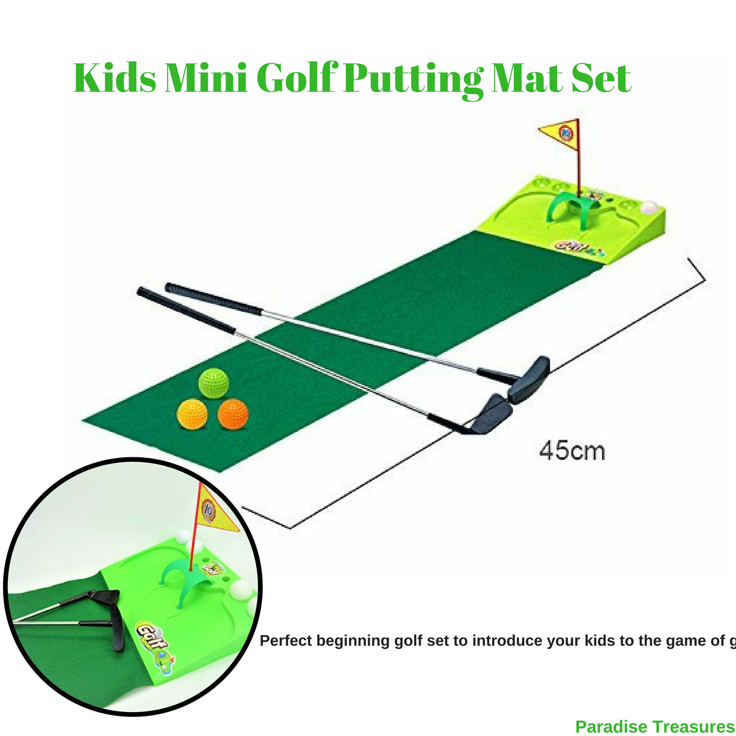 Indoor Golf For Kids
 Kids Golf Set Putting Mat Indoor and Outdoor Mini Golf
