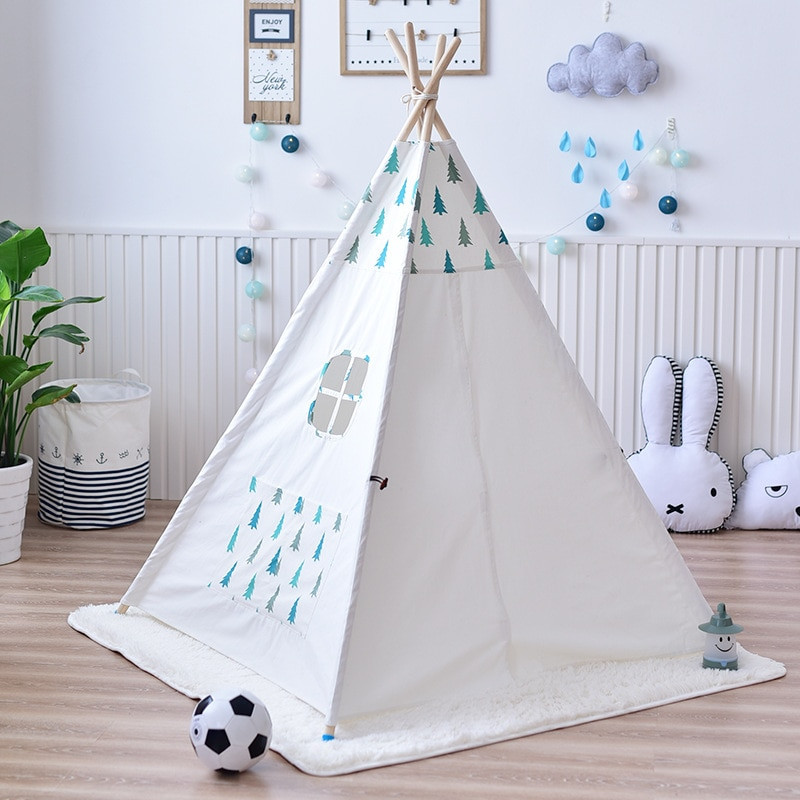 Indoor Play Tent For Kids
 YARD Wooden Play Indian Tent For Kids Solid Color Children