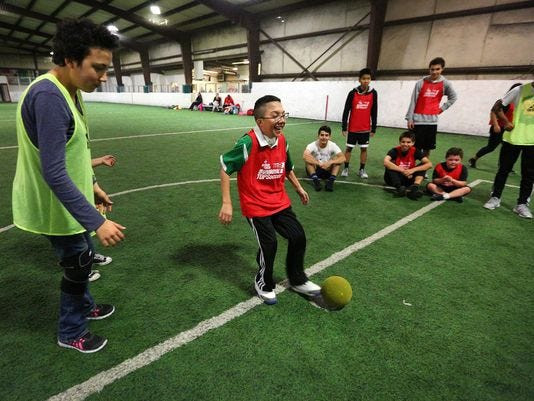 Indoor Sports Games For Kids
 Soccer program s disabled kids in the game