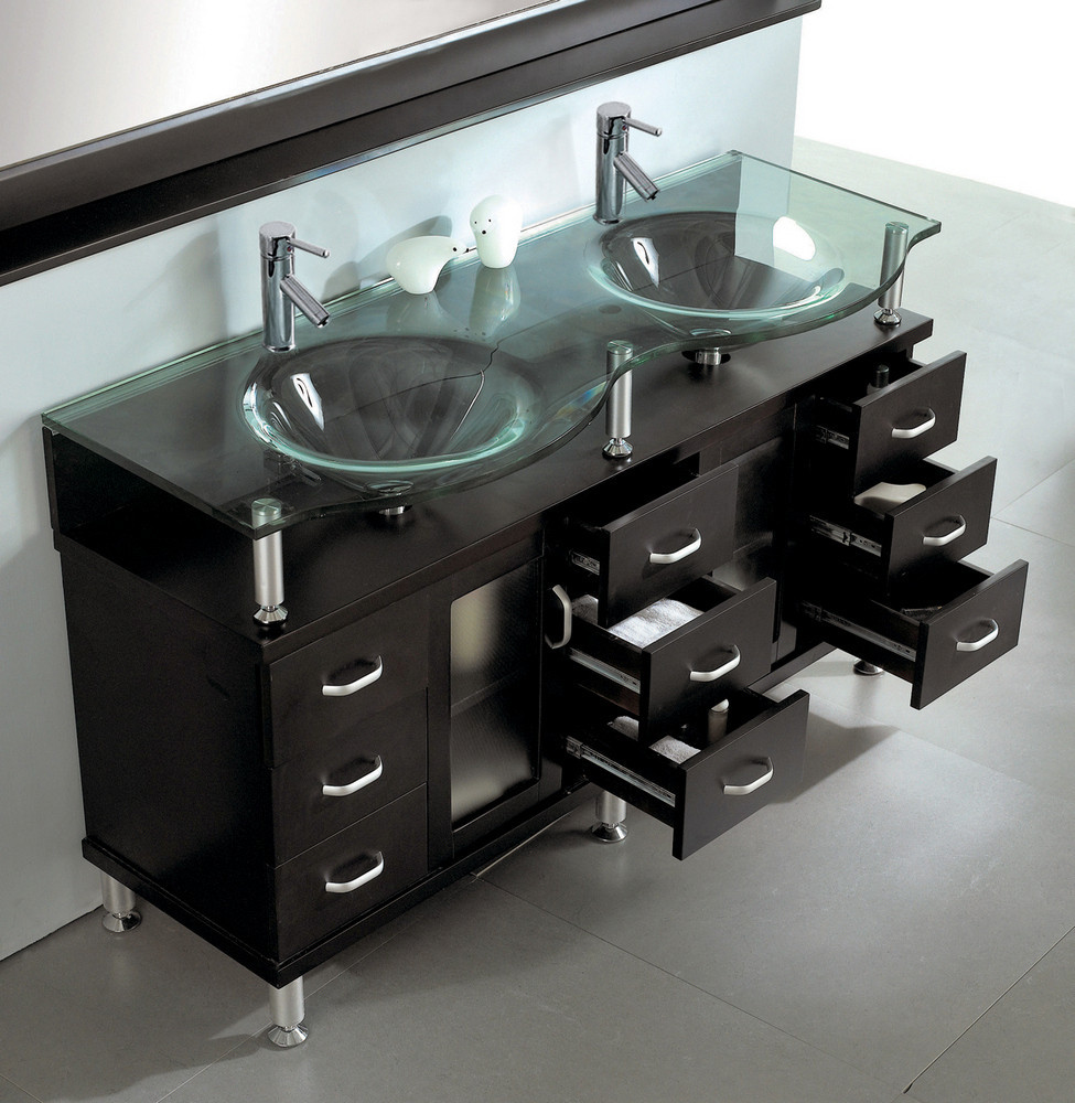 Inexpensive Bathroom Vanity
 Double Sink Bathroom Vanity In Espresso by Virtu USA