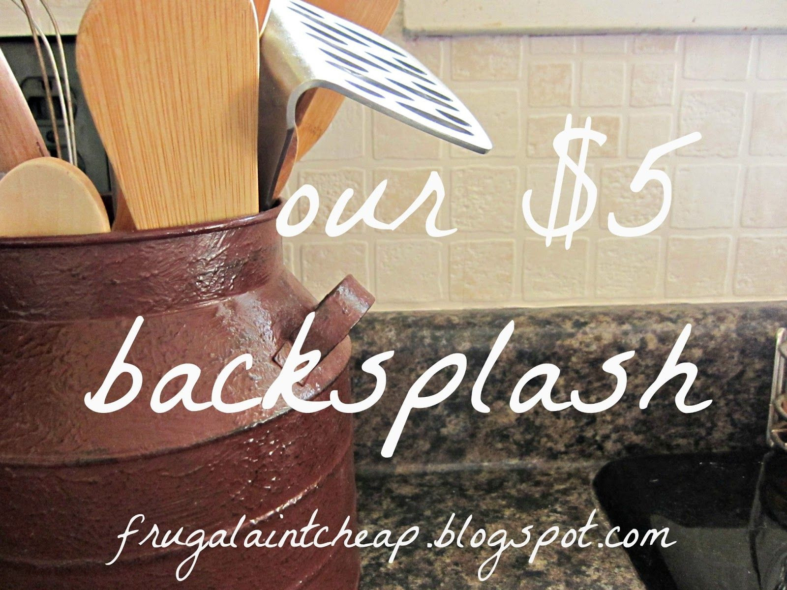 Inexpensive Kitchen Backsplash Ideas
 Frugal Aint Cheap Kitchen Backsplash great for renters