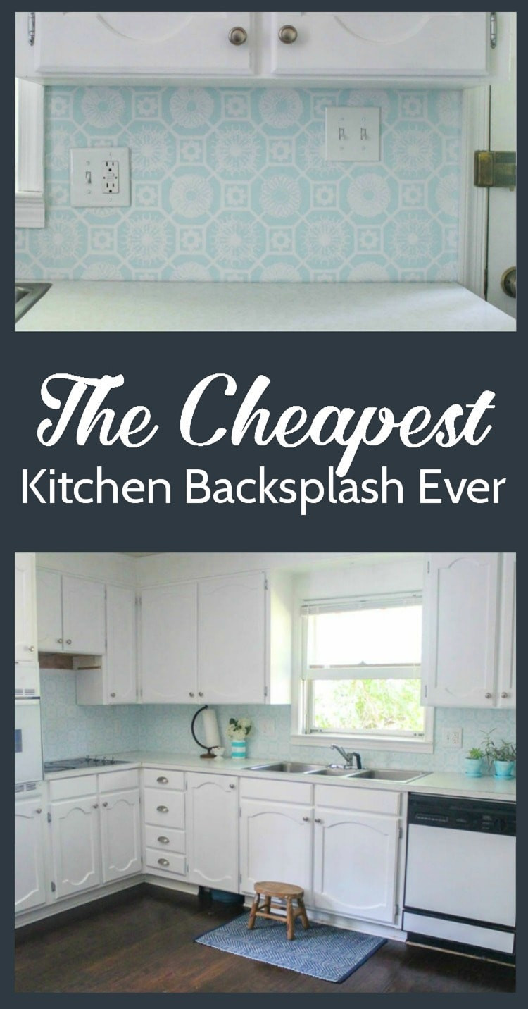 Inexpensive Kitchen Backsplash Ideas
 The Cheapest DIY Backsplash Ever Lovely Etc