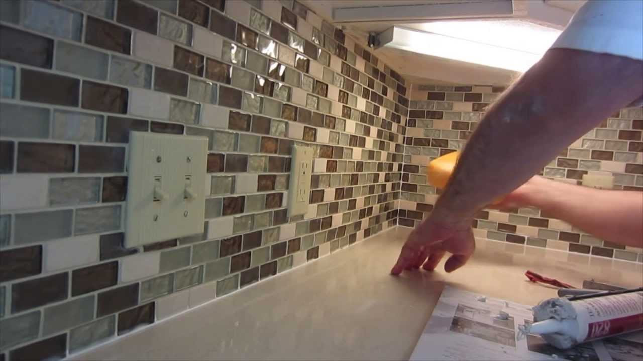 Install Kitchen Backsplash
 How to install glass mosaic tile backsplash Part 3