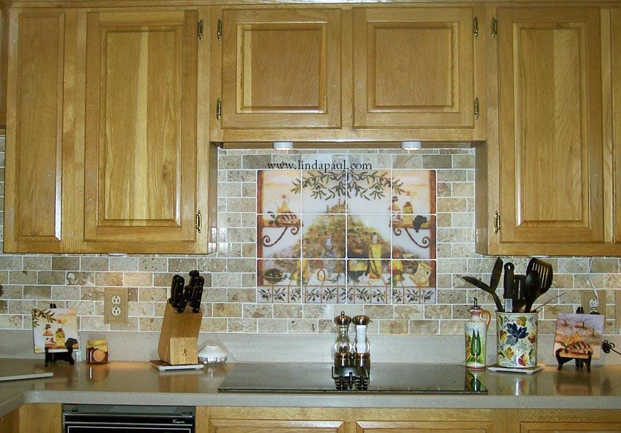 Italian Kitchen Backsplash
 24" x 18" on 6x6" marble tile