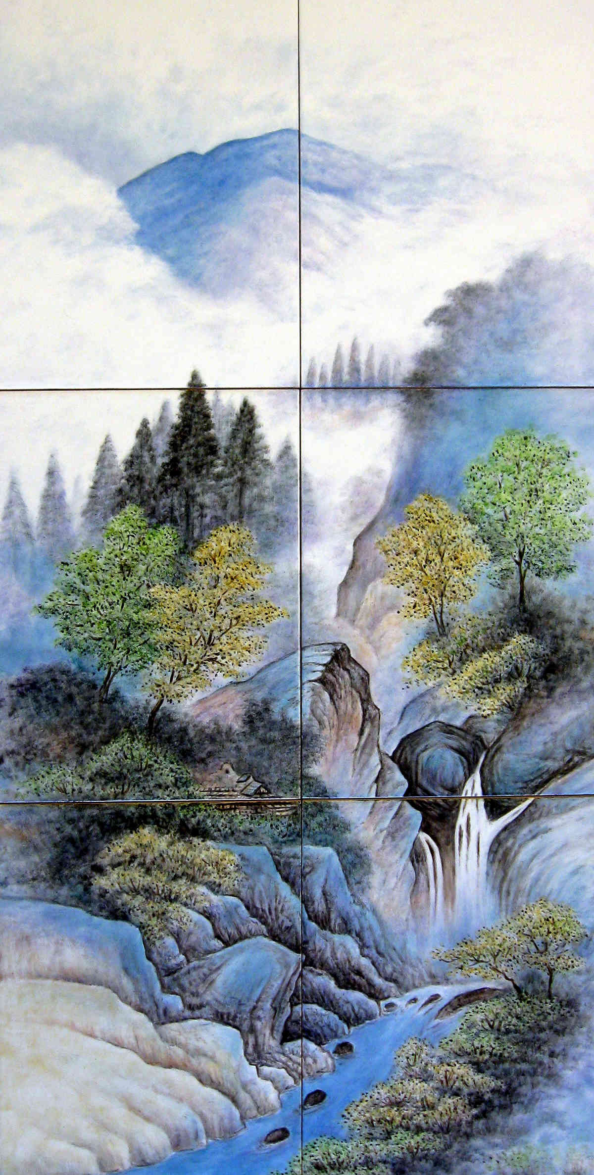 Japan Landscape Painting
 Sansui Ga Landscape Painting Japanese bath decor tile mural