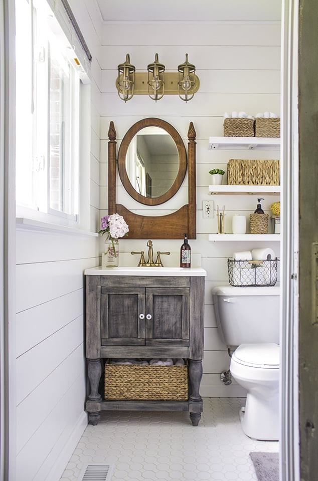 Joanna Gaines Bathroom Designs
 Farmhouse Bathroom Makeover