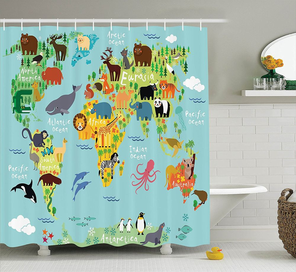 Kid Bathroom Shower Curtains Elegant 30 Kids Shower Curtains with Cute Funny and Colorful Designs