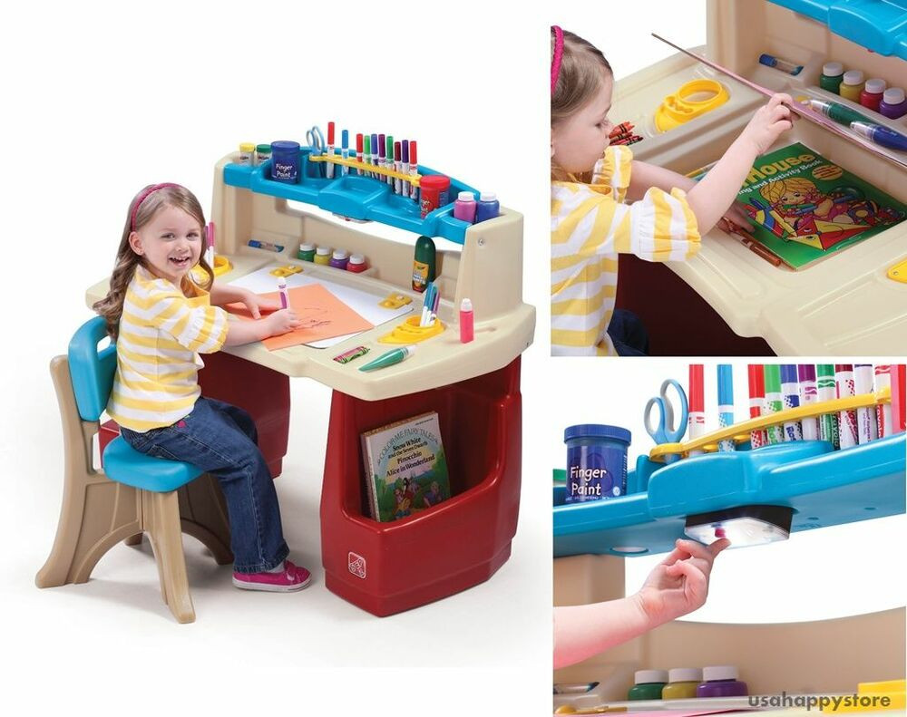 Kids Art Desk With Storage
 Step2 Kids Art Desk And Chair Storage Art Supplies