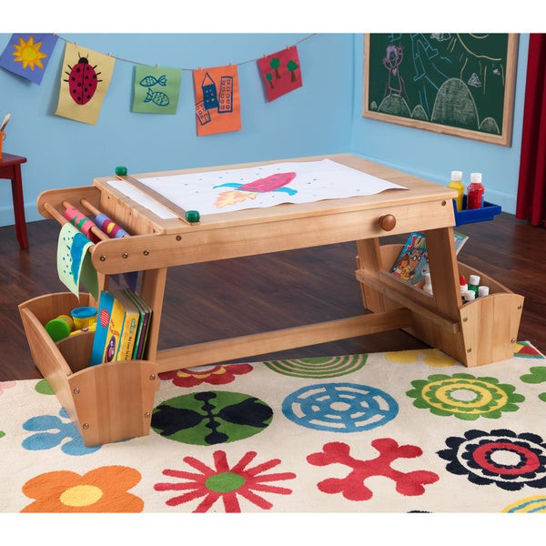 Kids Art Desk With Storage
 Shop KidKraft Art Desk with Drying Rack and Storage