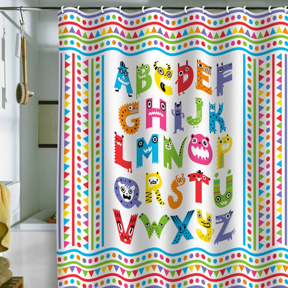 Kids Bathroom Curtains
 Great for kids bathroom Andi Bird Alphabet Monsters