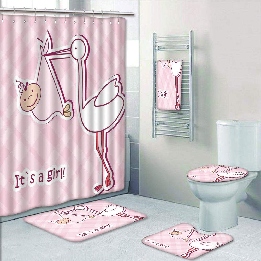 Kids Bathroom Sets Walmart
 PRTAU Kids Its a Girl Arrival Congratulations Cute Stork 5
