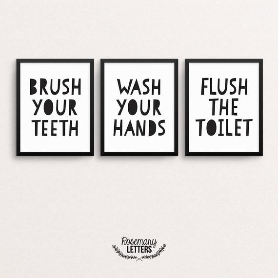 Kids Bathroom Sign
 Kids Bathroom Decor Bathroom Rules Sign Wash Your Hands
