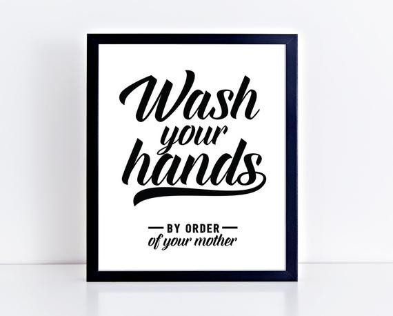 Kids Bathroom Sign
 Kids Bathroom Printable Sign Wash Your Hands by Color Plum
