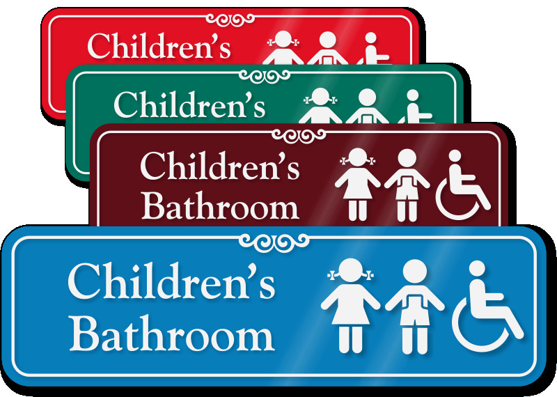 Kids Bathroom Sign
 Children s Bathroom Sign With Girl Boy And Handicap