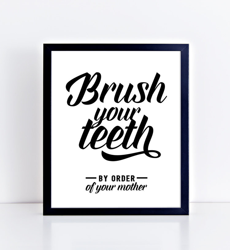 Kids Bathroom Signs
 Kids Bathroom Printable Sign Brush Your Teeth
