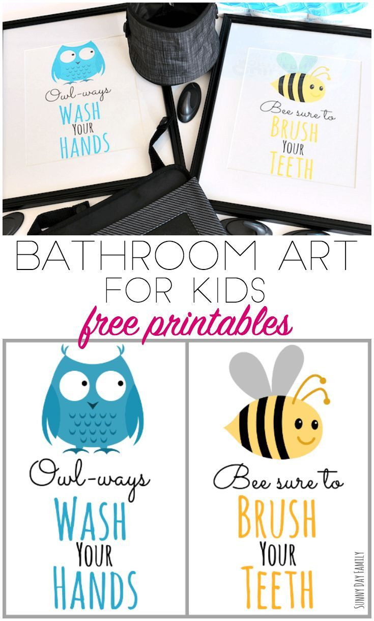 Kids Bathroom Signs
 Free Printable Bathroom Art for Kids and Organizing Tips
