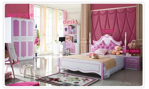 Kids Bedroom Set With Desk
 Kids bedroom furnitures sets bed bedside table wardrobe