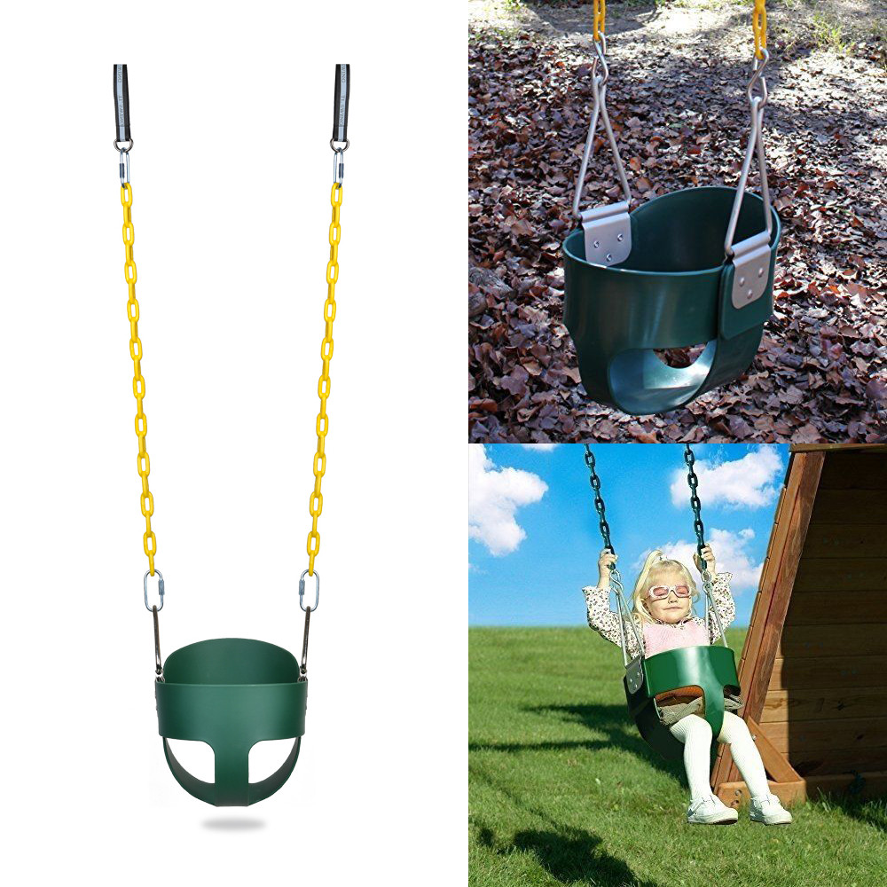 Kids Bucket Swing
 Safety Full Bucket Swing Seat With Coated Chain Playground