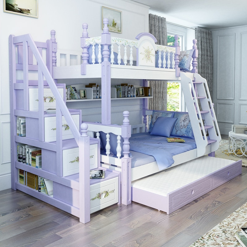 Kids Bunk Bed Bedroom Sets
 Foshan modern oak wood bunk beds kids bedroom furniture