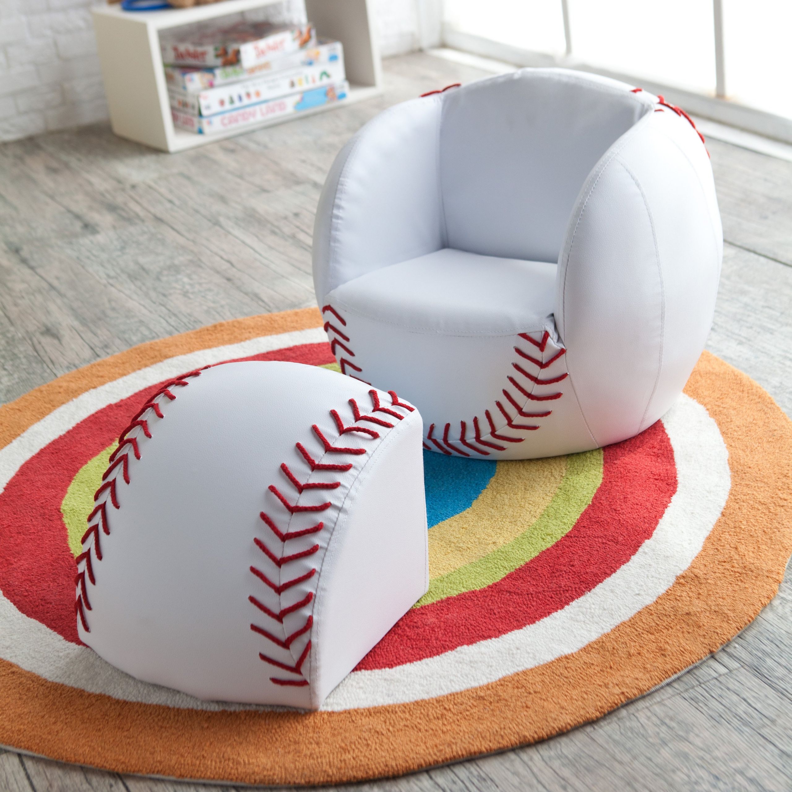 Kids Chair With Ottoman
 Kids Baseball Sports Chair With Ottoman at Hayneedle