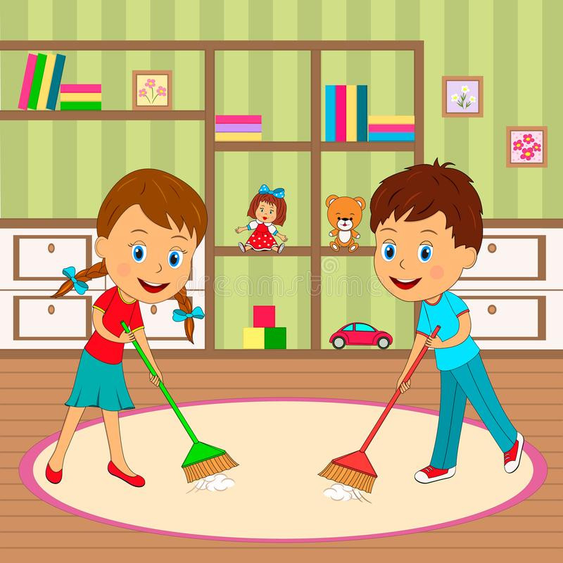 Kids Clean Room Clipart
 Kids Cleaning Room Stock Illustrations – 201 Kids Cleaning