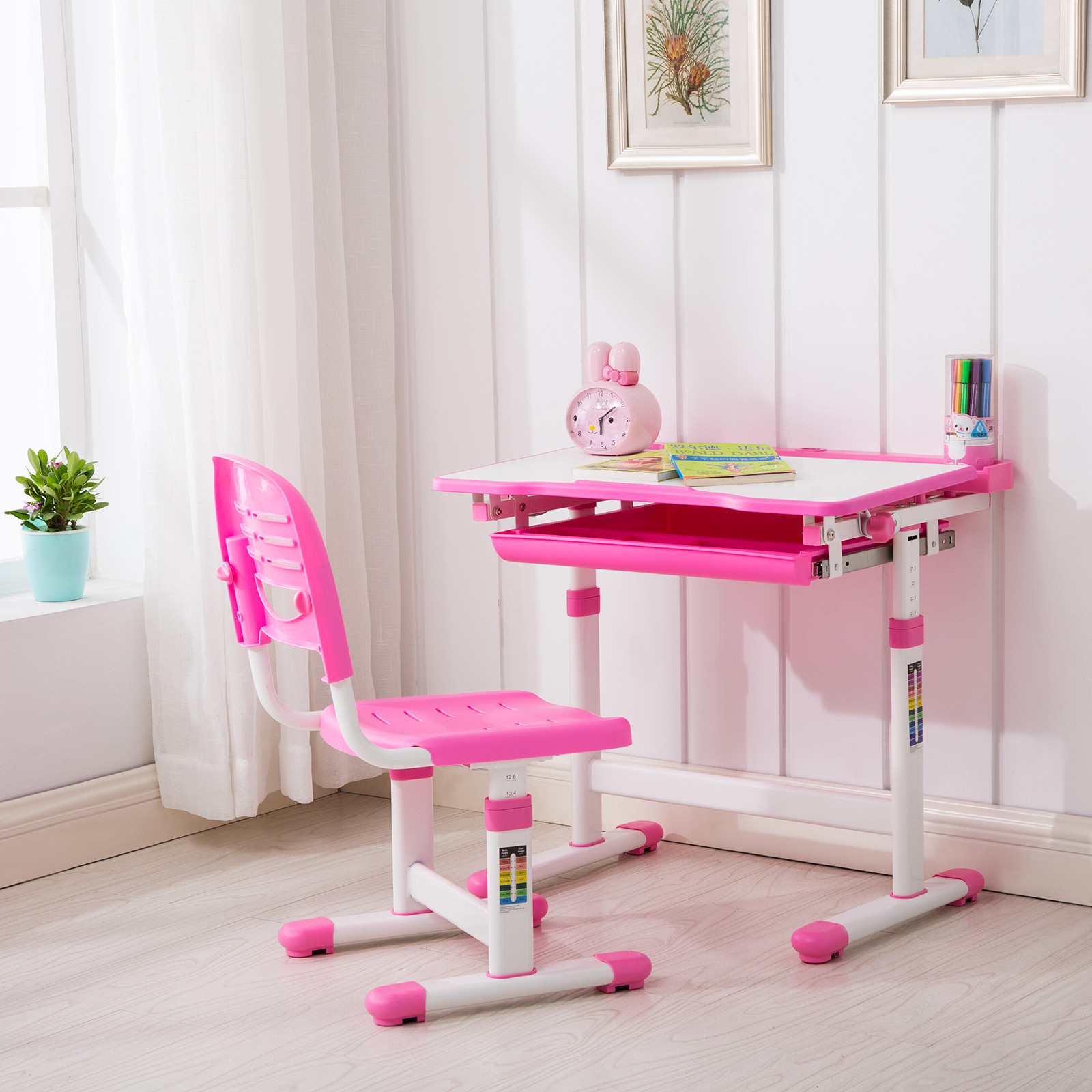 Kids Desk Table
 Pink Adjustable Children s Desk and Chair Set Child Kids