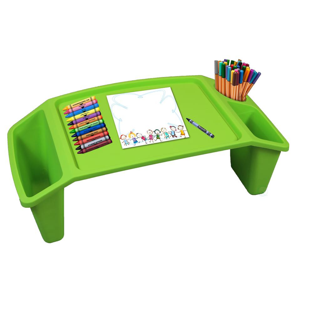 Kids Desk Table
 Basicwise Green Kids Lap Desk Tray Portable Activity Table