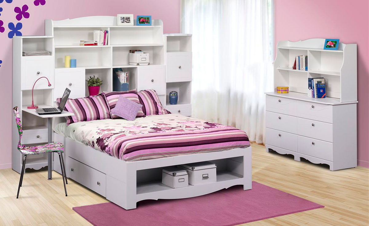 Kids Full Bedroom Sets
 Nexera Pixel Youth Full Size Tall Bookcase Storage Bedroom
