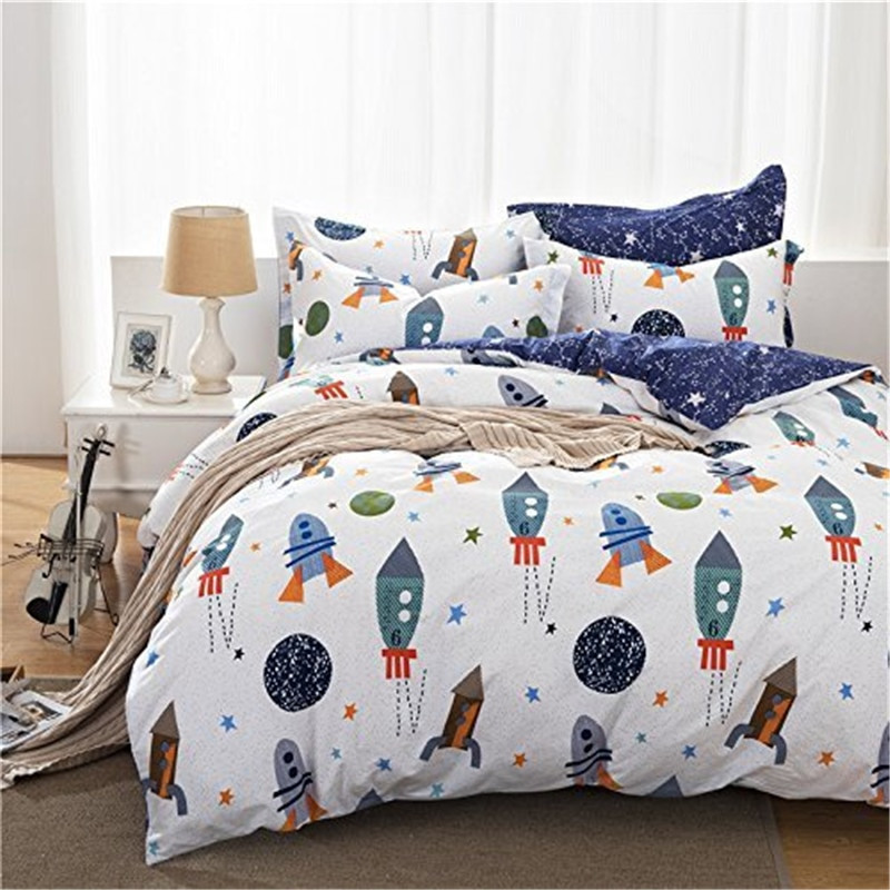 Kids Full Bedroom Sets
 FADFAY Cotton Home Textile Boys Galaxy Space Bedding Set