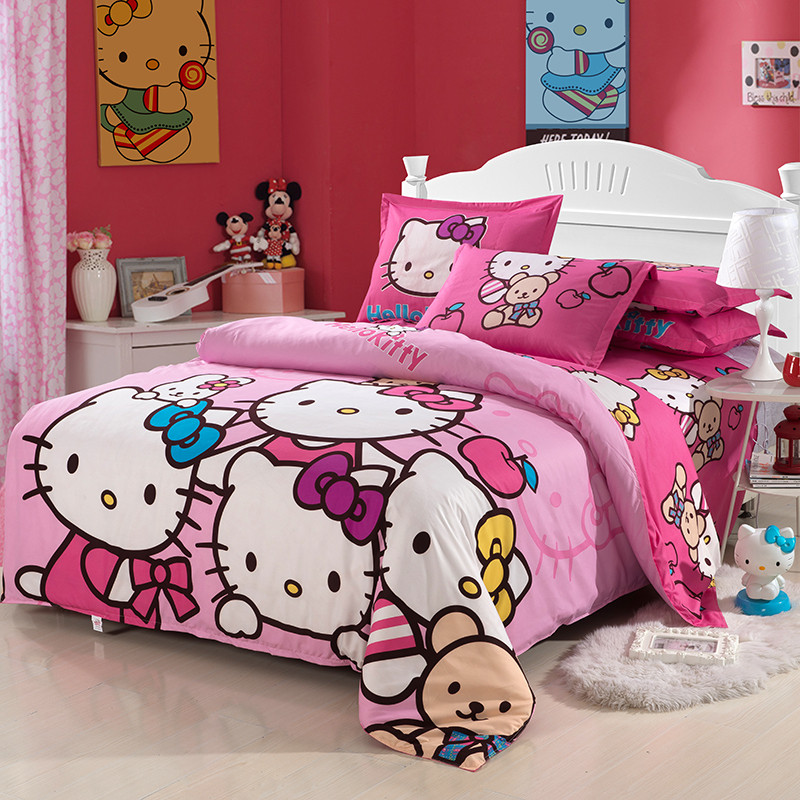 Kids Full Bedroom Sets
 New Hello Kitty Children Kids Bedding Sets for Girls Twin