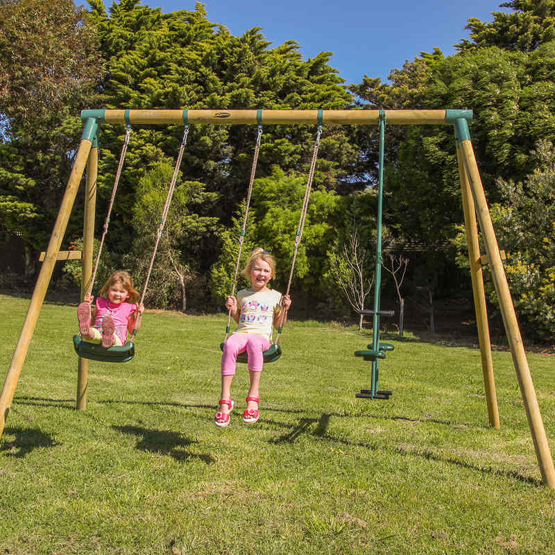 Kids Glider Swing
 Timber Kids Swing Set with 2 Swings and Glider