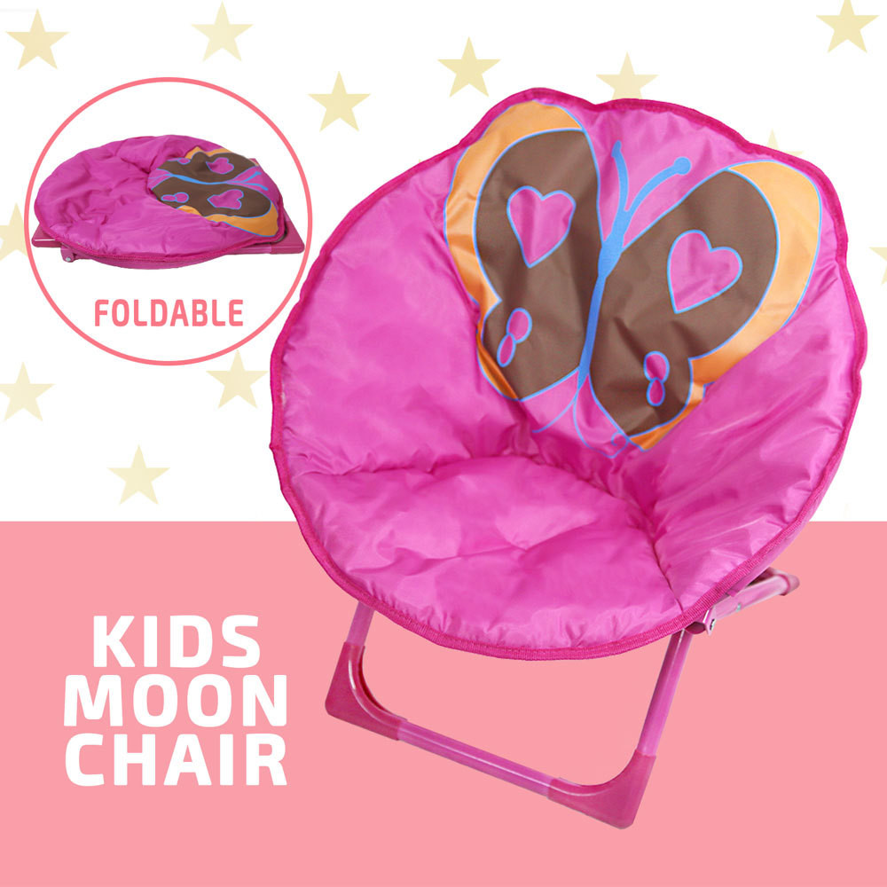 Kids Moon Chair
 Kids Moon Chair Folding Padded Oval Round Seat Toddler