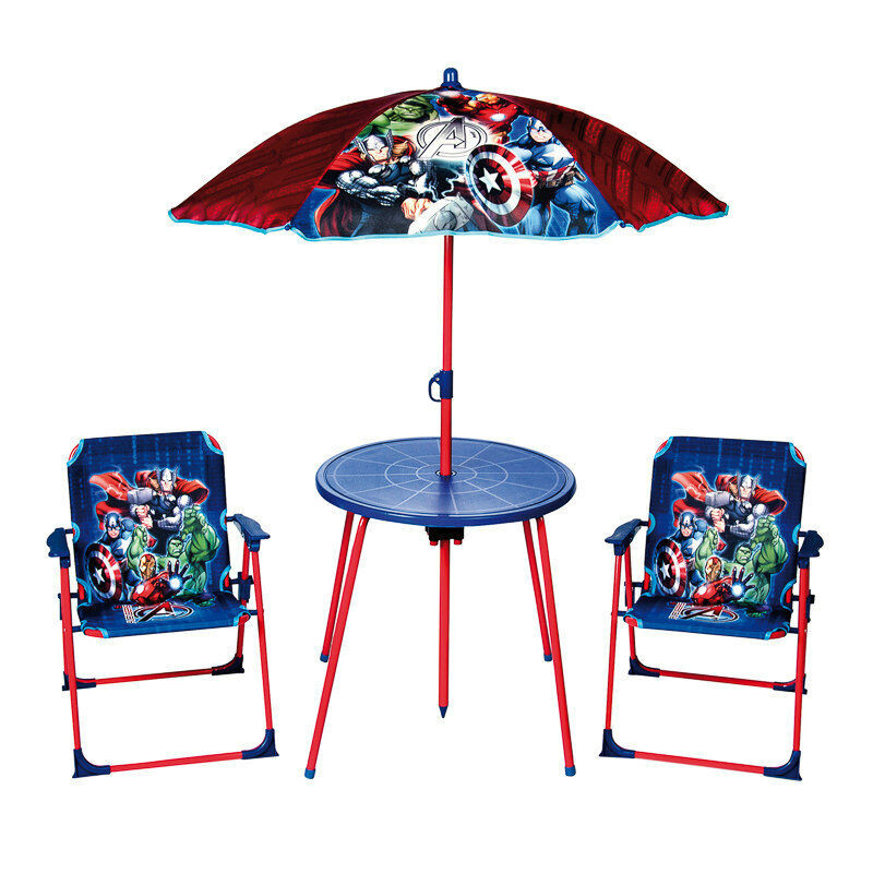 Kids Outdoor Table And Chair
 MARVEL AVENGERS Kids Garden Table and Chairs Set Parasol