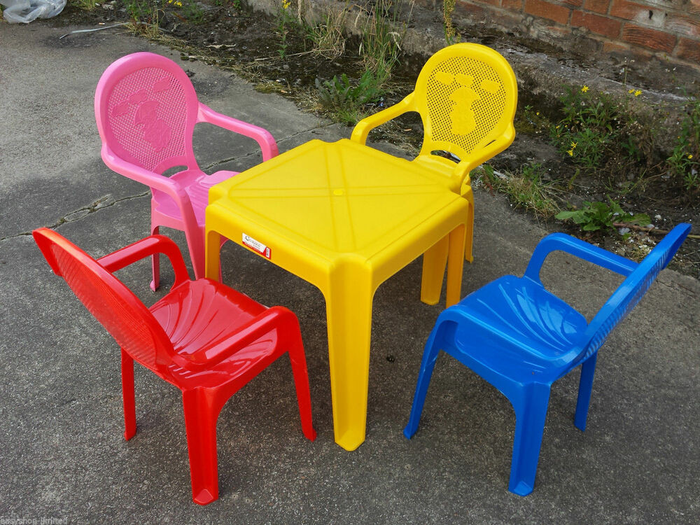 Kids Outdoor Table And Chair
 Kids Set of Childrens Kids Plastic Table and Chairs