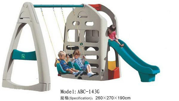 Kids Plastic Swing Set
 China Plastic Slide & Swing Sets ABC 143G China
