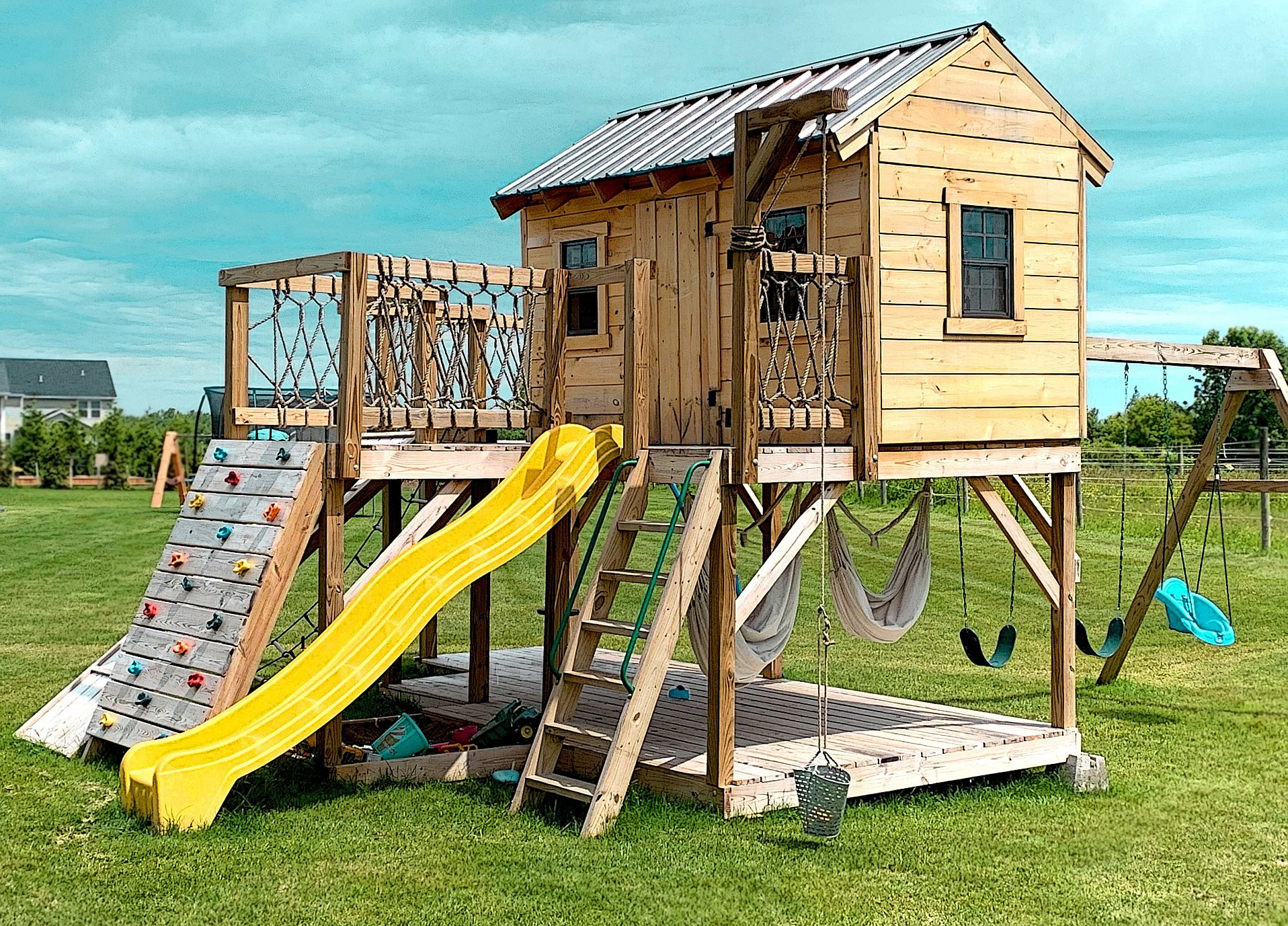 Kids Playhouse With Swing
 Playground Playhouse Plans for Kids