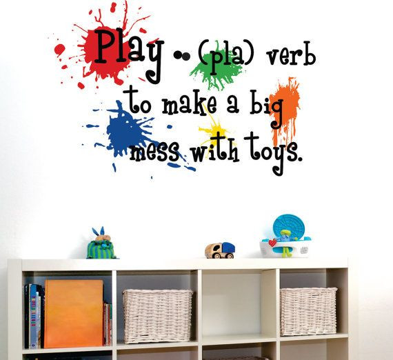Kids Playroom Wall Art
 Childrens Wall Decal Play Definition Playroom Vinyl by