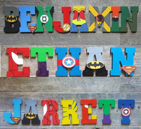 Kids Room Letters
 Hand painted superhero letters for kids room nursery decor