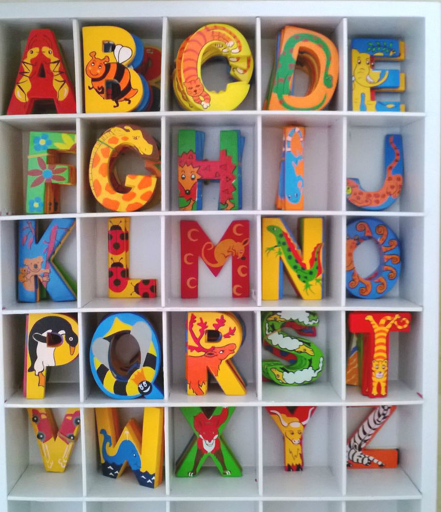 Kids Room Letters
 Wooden JUNGLE Alphabet Name Door Room LETTERS Childrens