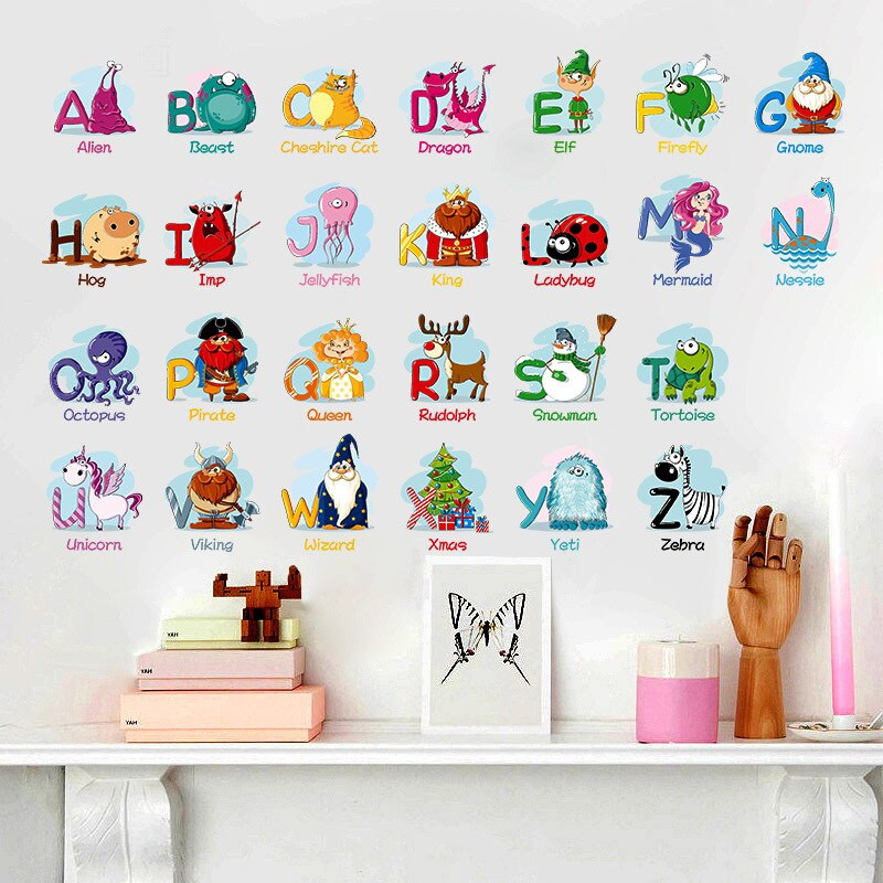 Kids Room Letters
 Aliexpress Buy Cartoon Alphabet Wall Stickers A Z