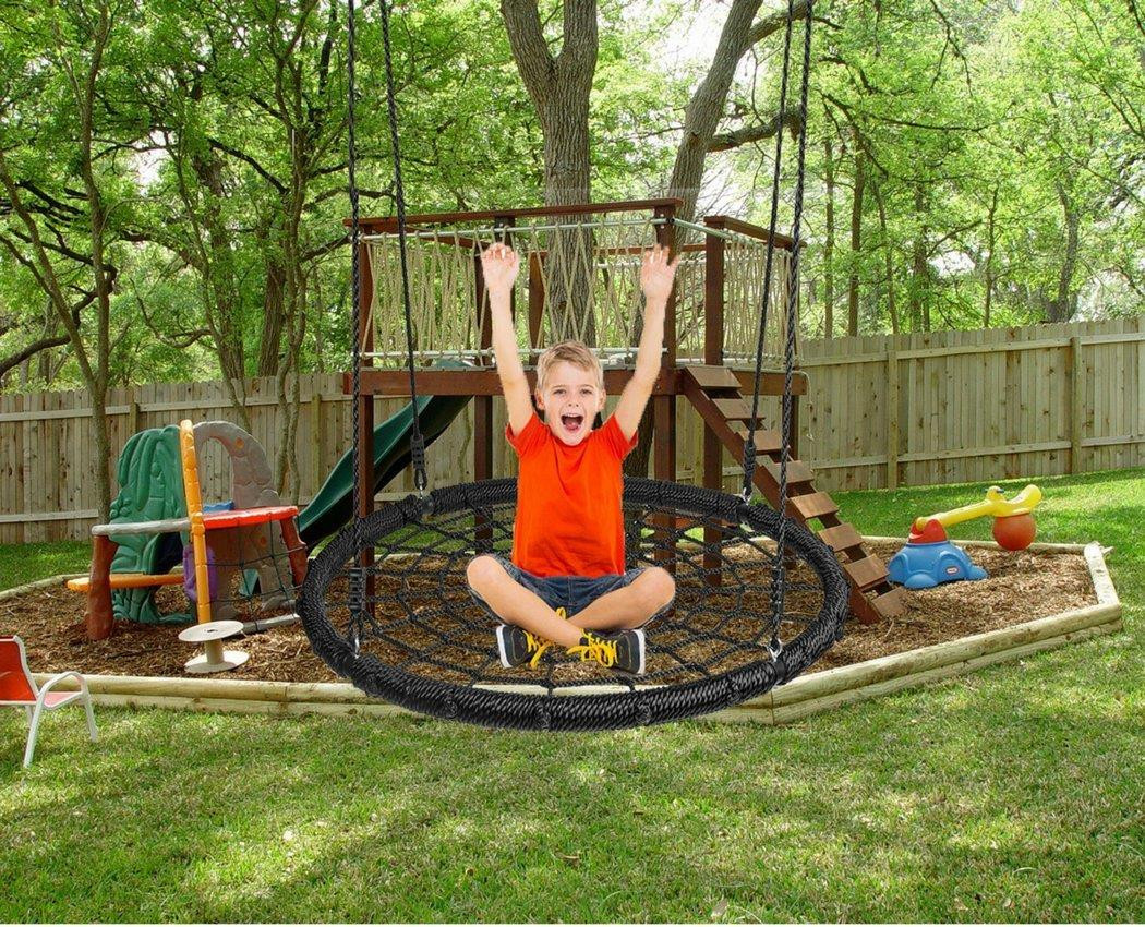 Kids Round Swing
 40" Kids Round Spider Web Swing Outdoor Tree Swing Seat
