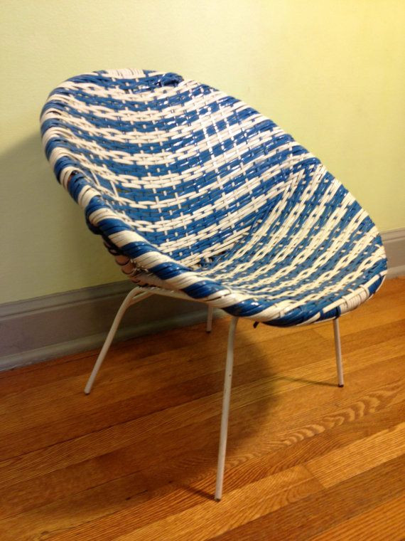 Kids Saucer Chair
 Vintage Childs Saucer ChairBlue and White by