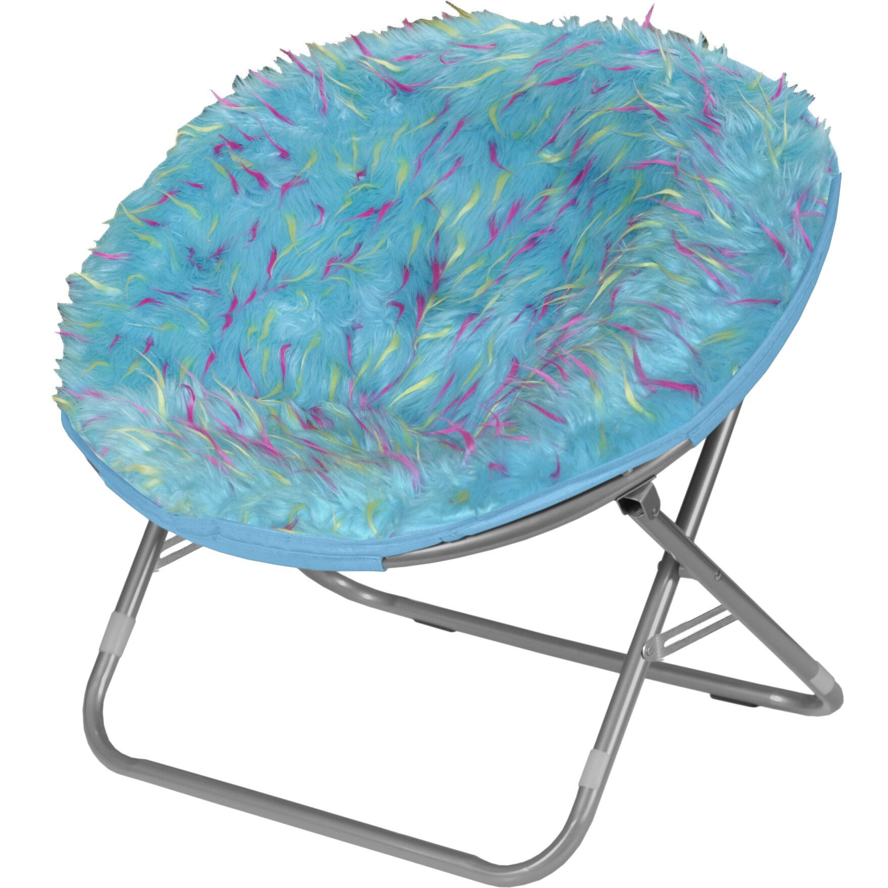 Kids Saucer Chair
 Idea Nuova Rock Your Room Spiker Faux Fur Saucer Papasan