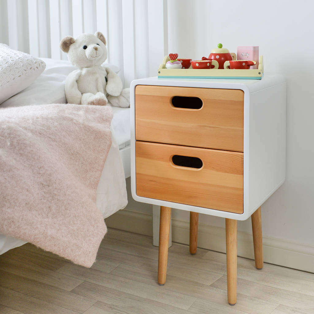 Kids Side Table
 children s solid wood bedside table with white finish by