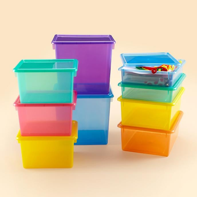 Kids Storage Containers
 Labeled Translucent Plastic Containers With Lids