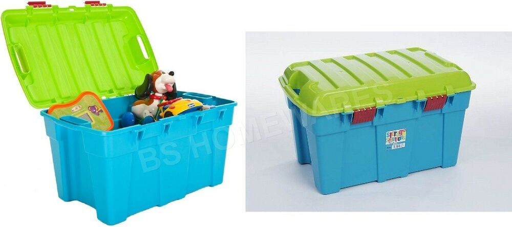 Kids Storage Trunk
 SET OF 2 PLASTIC STORAGE BOX TRUNK KIDS TOY WHAM LARGE