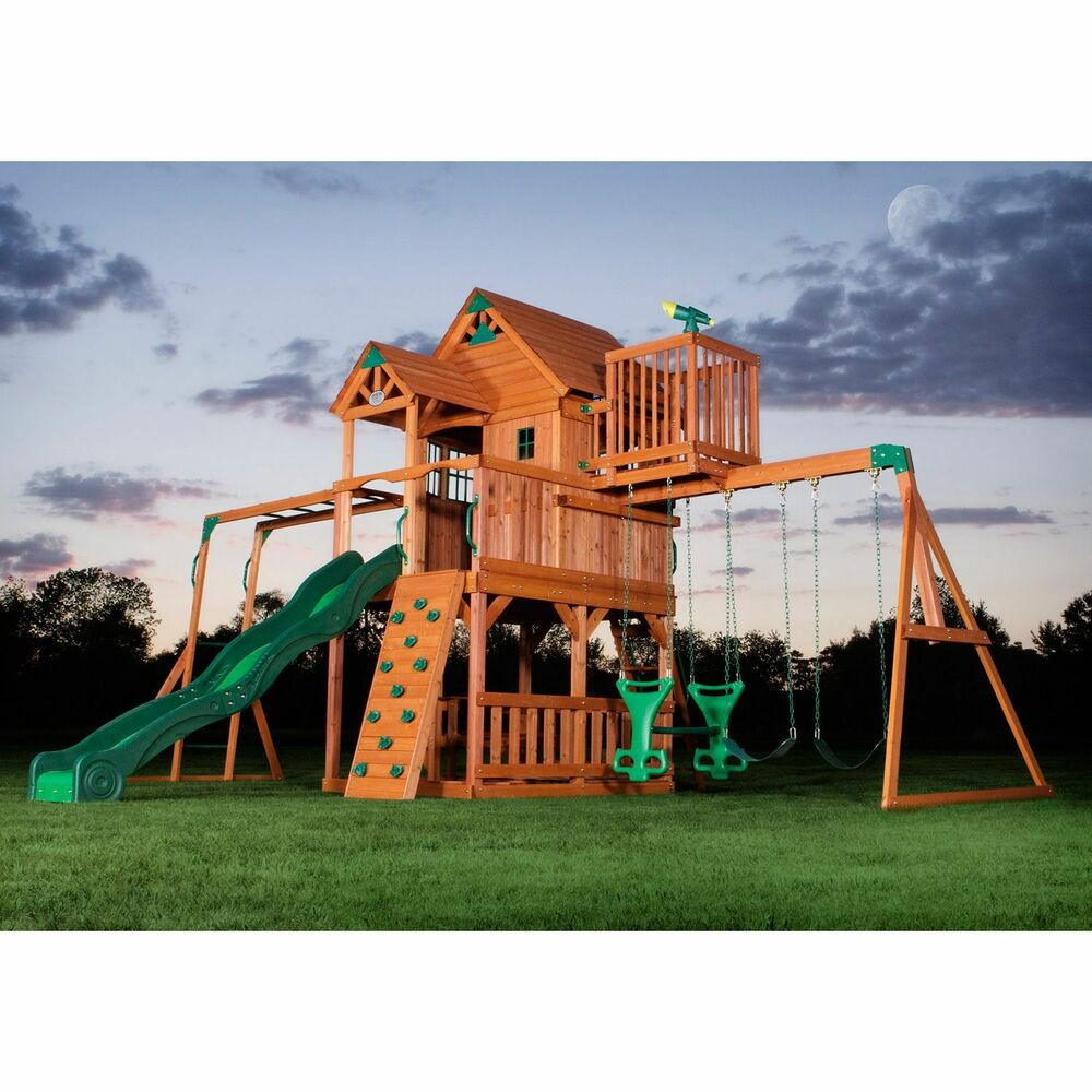 Kids Swing Sets For Sale
 NEW BIG 9 KID Cedar Wood Fort Playground Slide Monkey Bars