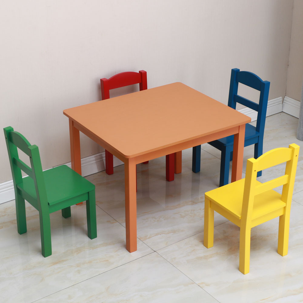 Kids Table Walmart
 Toddler Table and Chair Set Easy Clean 5 Pcs Kids Table