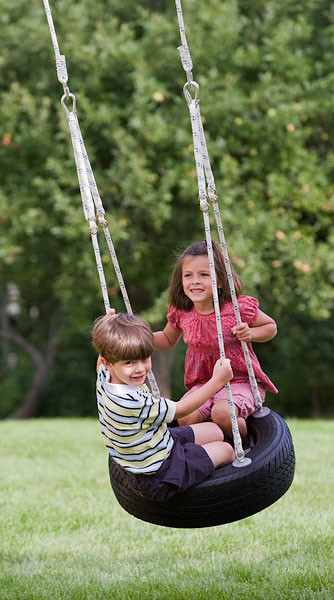 Kids Tire Swing
 Swing Smiles on Their Faces