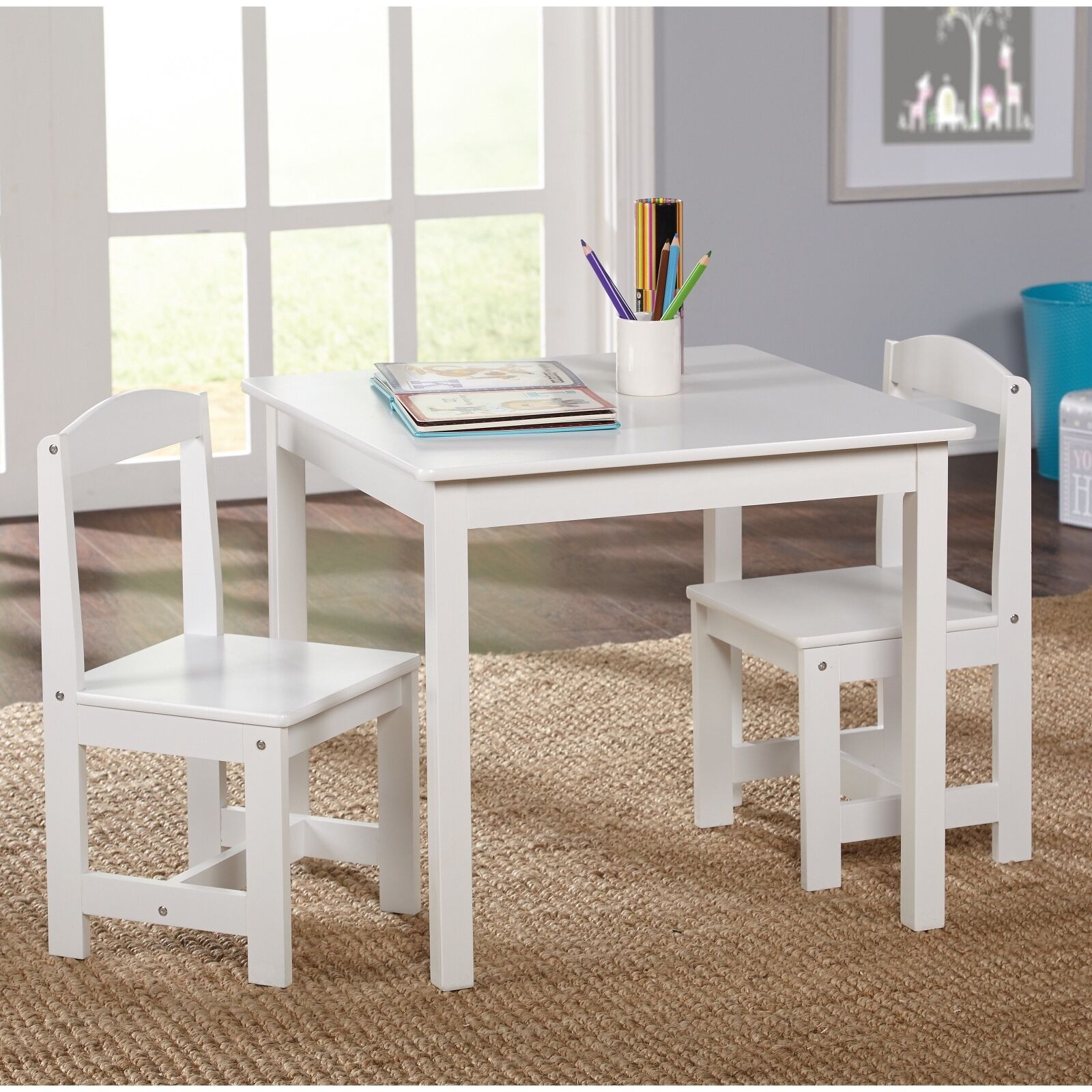 Kids Wooden Table Set
 Study Small Table and Chair Set Generic 3 Piece Wood